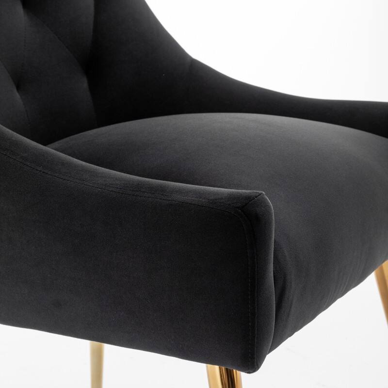 SEYNAR Modern Velvet Dining Chairs Set of 4, Upholstered Accent Chair Tufted Back Armless Chair with Back Pull