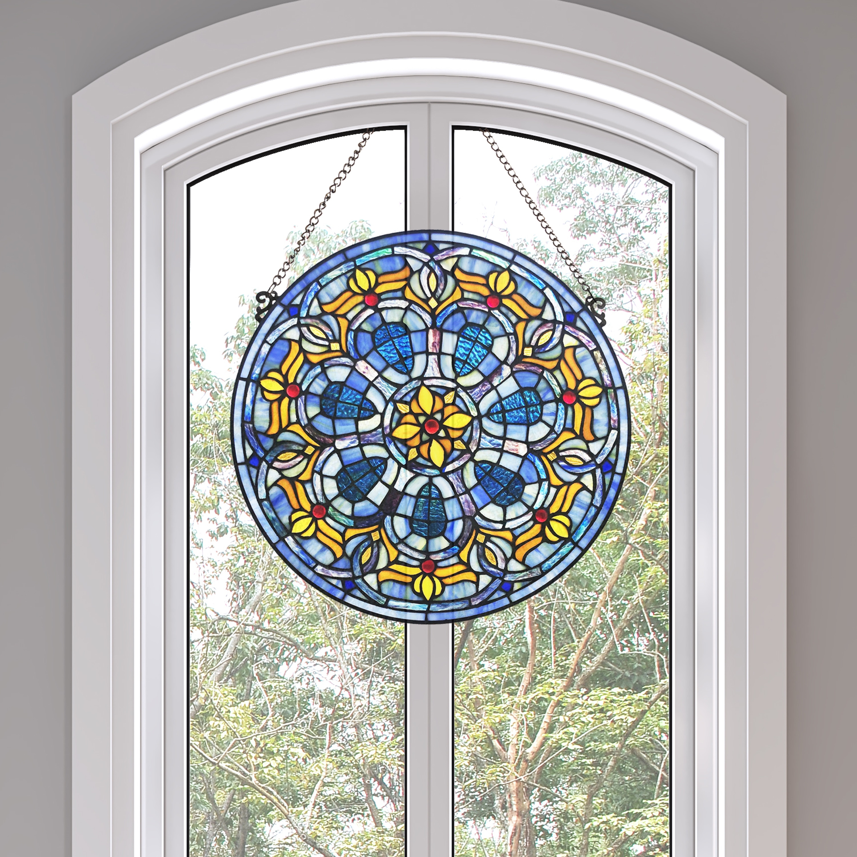 River Of Goods 19 5 H Chartres Cathedral Stained Glass Window Panel 19 5 X 0 15 X 19 5 Overstock 3294