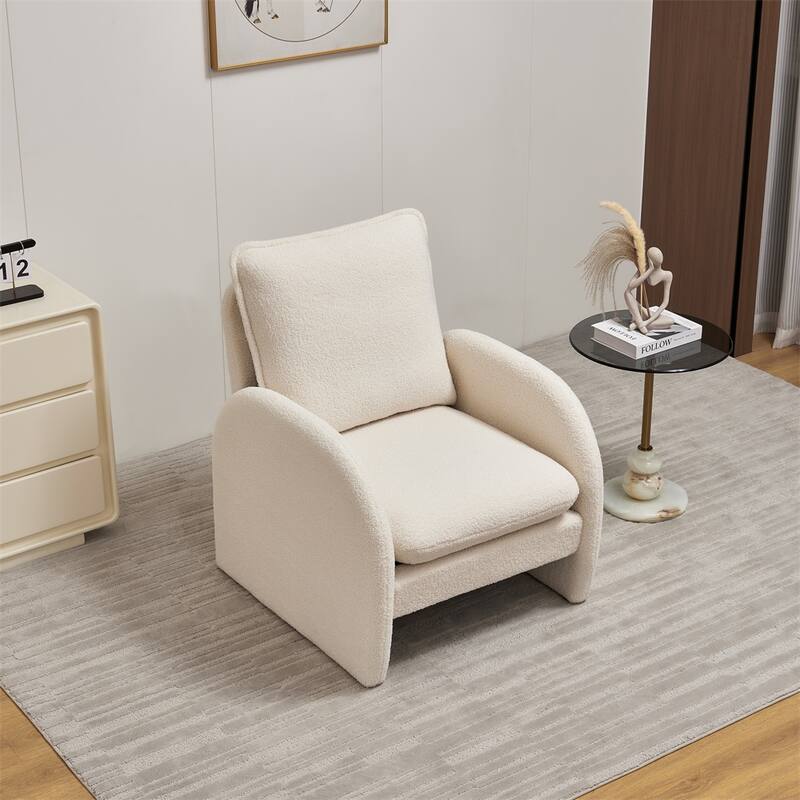 Modern Sherpa Upholstered Accent Chair, Stylish and Ergonomic Design