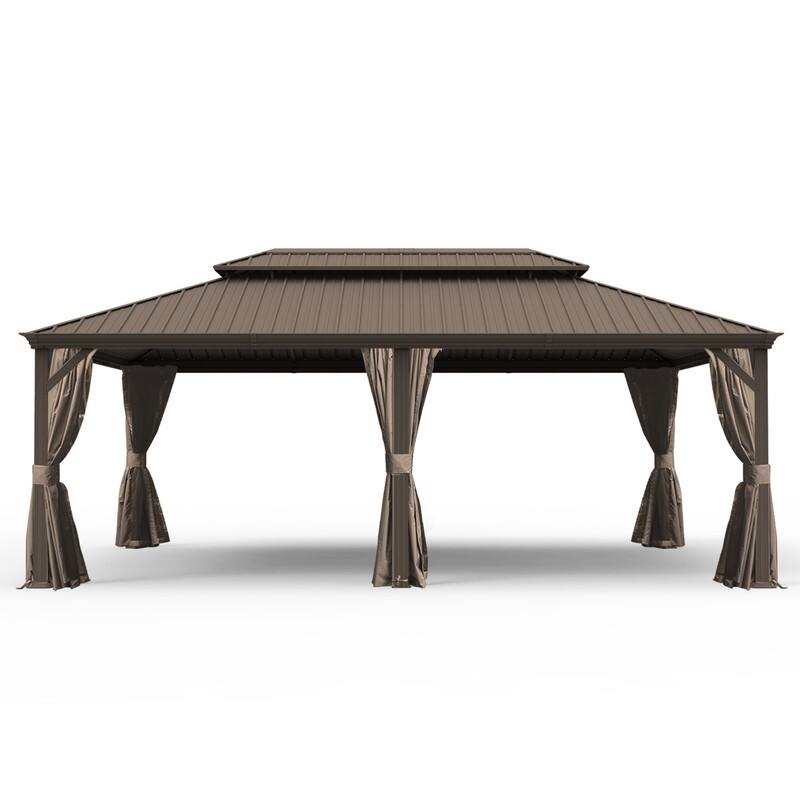 Domi Hardtop Gazebo with Galvanized Steel Double Roof and Aluminum Frame
