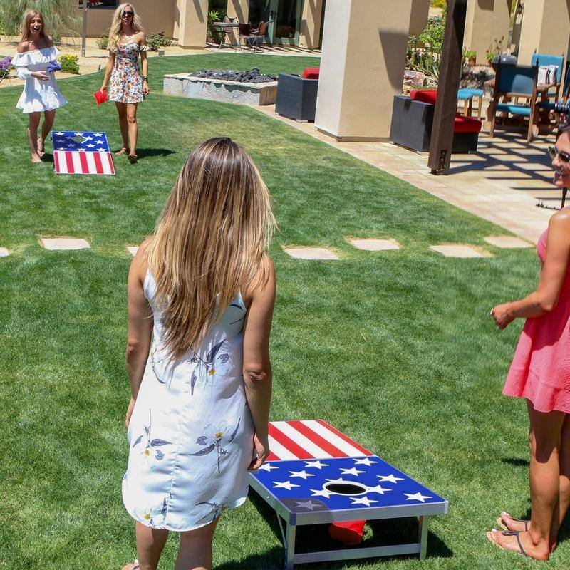 GoSports Cornhole PRO American Flag Bean Bag Toss Game Set - American Flag - 4' x 2'