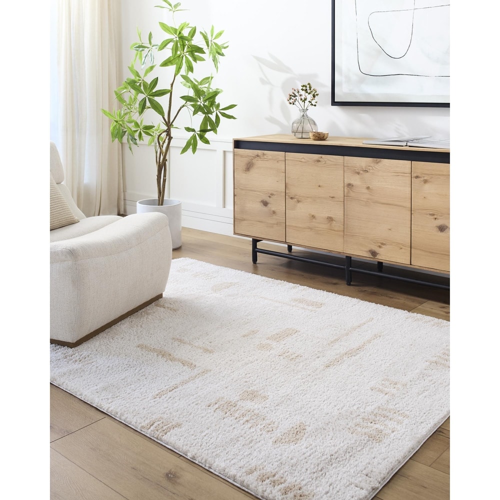 Livabliss Fossay Shag Modern & Contemporary Stripe Washable Area Rug