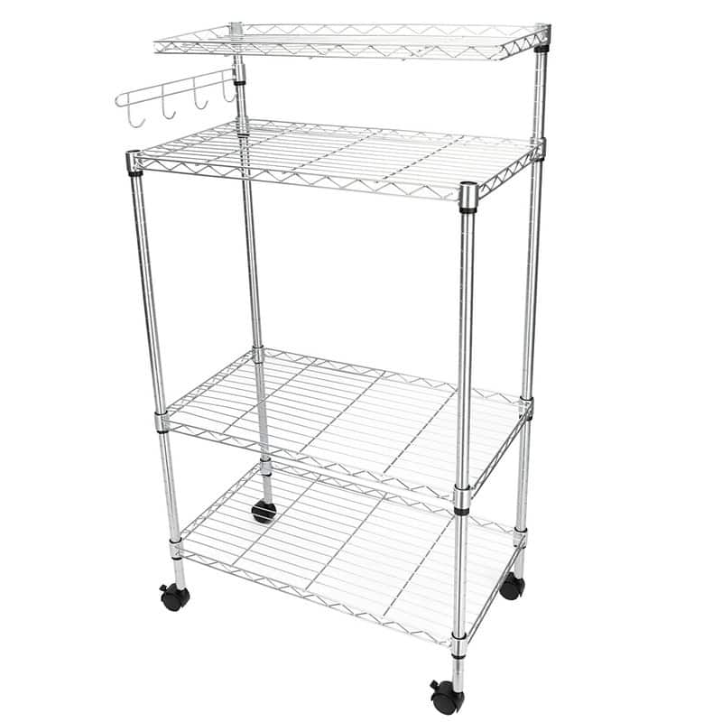Carbon Steel Wire Rack Kitchen Storage Microwave Oven Shelf