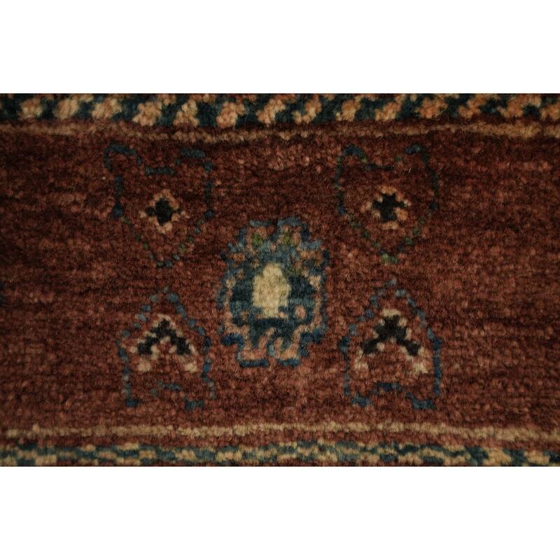Hand Knotted Oriental 100% Wool Carpet Traditional Tribal Peach Gabbeh (Qashqai) Area Rug - 6' 7'' X 3' 11''