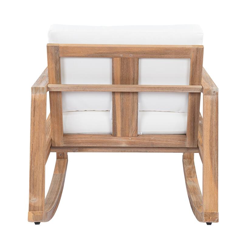 Christopher Knight Home Vaelorian Acacia Wood Outdoor Lounge Chair with Cushion