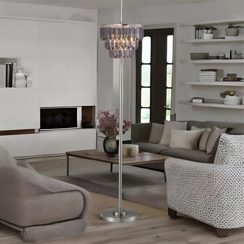 60.5"H Crystal Shade Floor Lamp