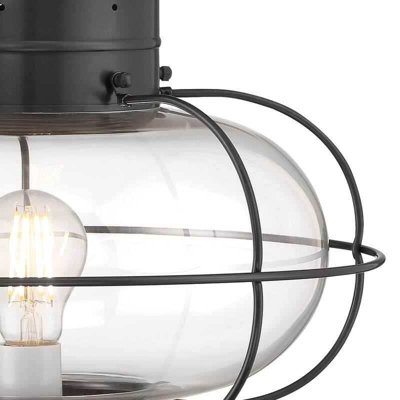 Elk Home Classic Onion Outdoor Post Light - Gun Metal with Clear Glass