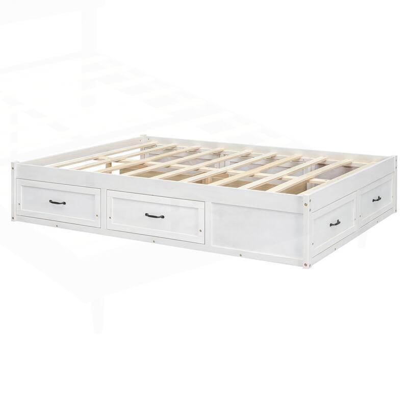 Sophisticated Platform Bed with Abundant Storage and Stylish Design