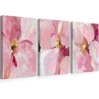 Abstract Floral Wall Art Pink Flower Canvas Pictures - Bed Bath ...