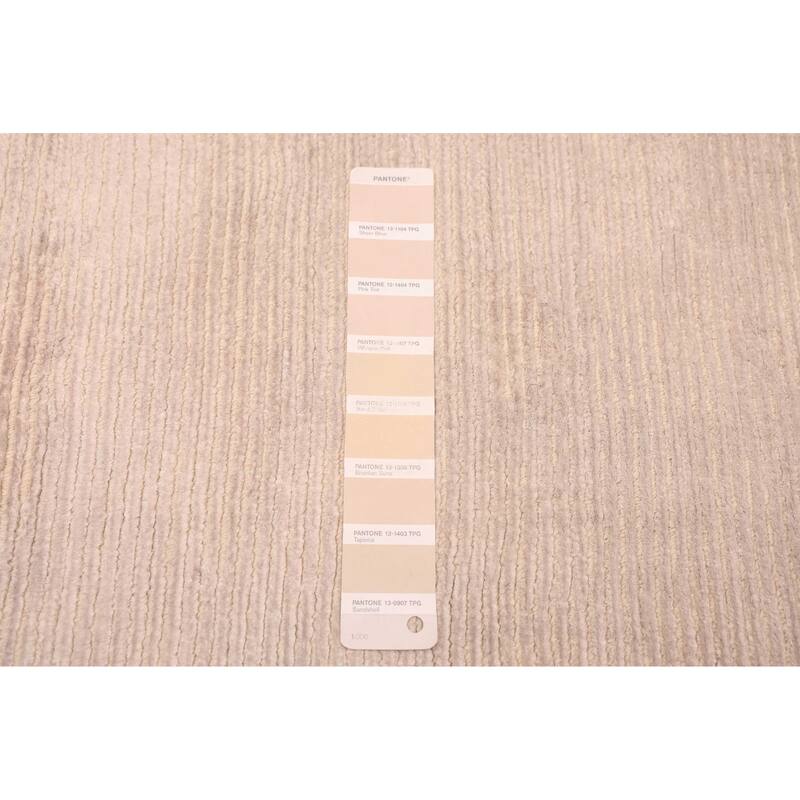 ECARPETGALLERY Hand Loomed Shimmer Beige Viscose Rug - 6'6 x 10'0