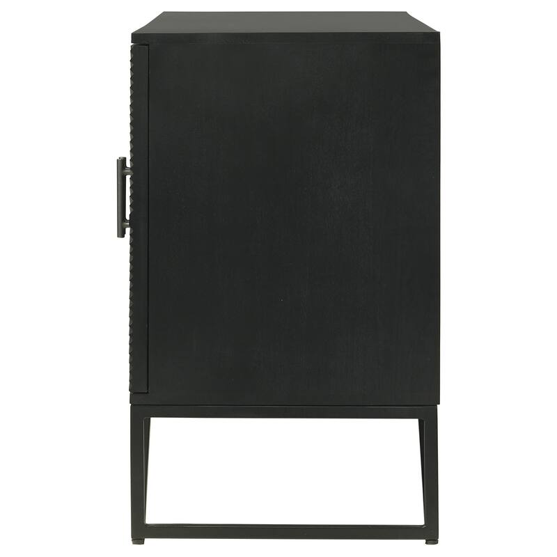 Riddell Wood Reeding Accent Cabinet Matte Black