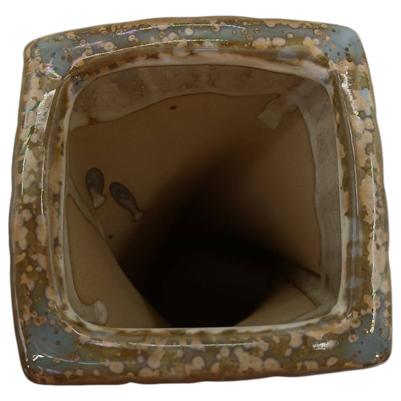 Stoneware Decorative Vase with Drip Glaze Finish Modern Home Decor