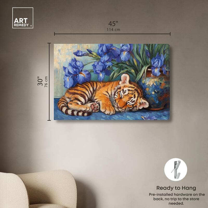 Gentle Tiger Nap Canvas by Art Remedy, Gallery Wrapped