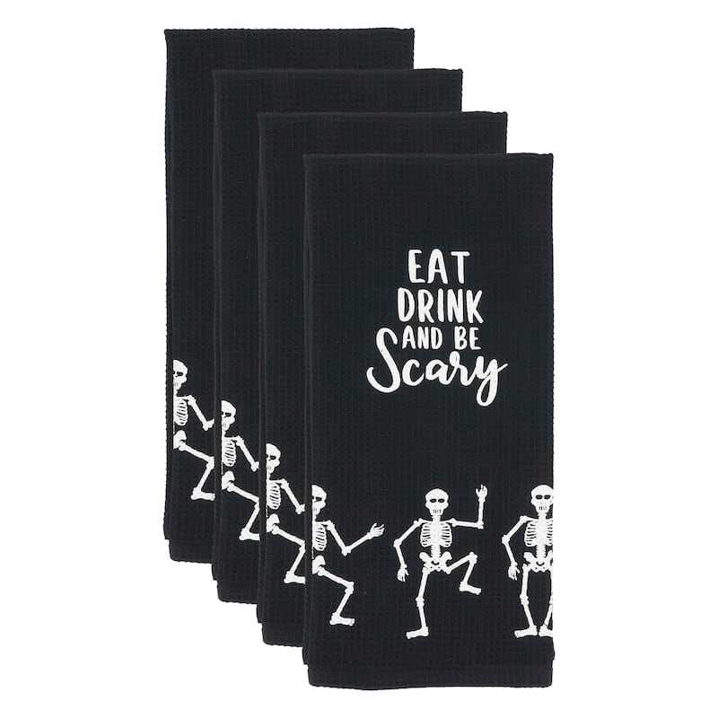 Frightful Feast Skeleton Kitchen Towel (Set of 4) - 18"x28"