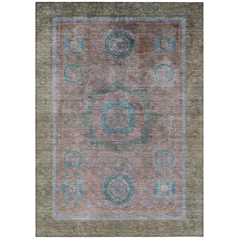 Machine Washable Indoor/Outdoor Traditional Chantille Rug