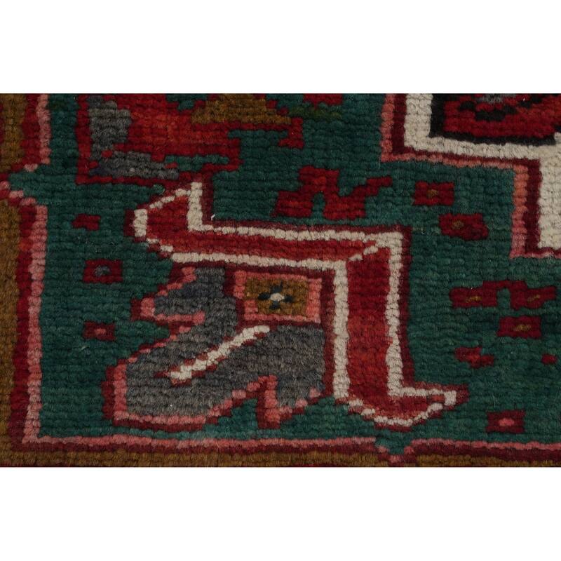Hand Knotted Oriental 100% Wool Carpet Traditional Medallion Red Heriz Area Rug - 12' 9'' X 10' 0''