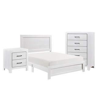 Ko Three Piece Full Size Bedroom Set, Panel Detailings, Black Metal ...