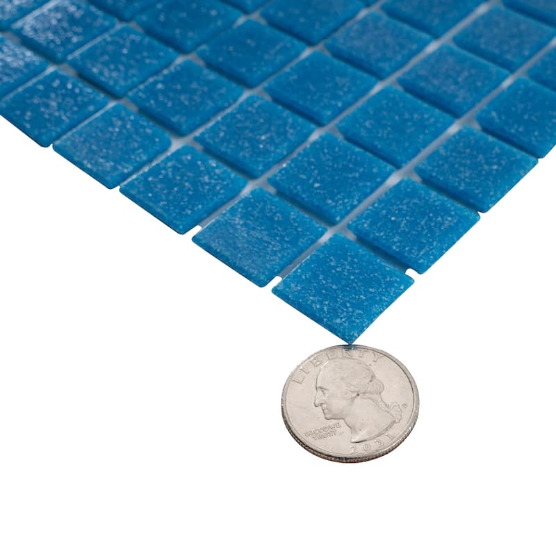 Apollo tile 12" x 12" Dune Glossy Azure Blue Glass Tile (20 sq ft/case) - 20 Pack