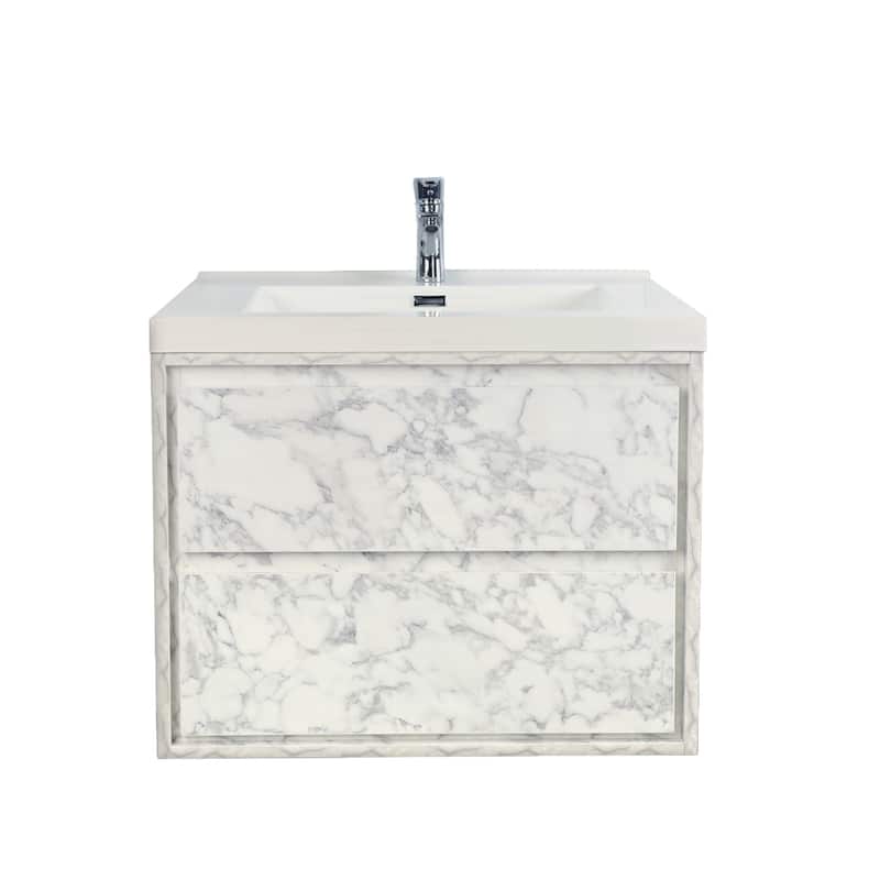 Sage 24" wall mounted bathroom vanity with single basin acrylic top