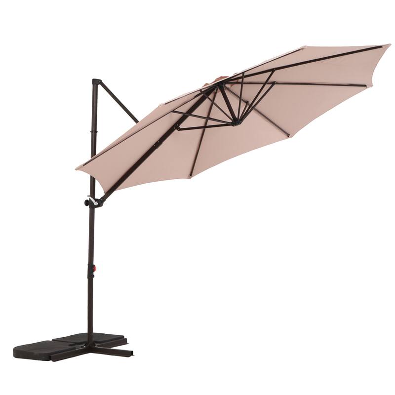 10FT Patio Roman Umbrelle, 360° rotation with Cross Base