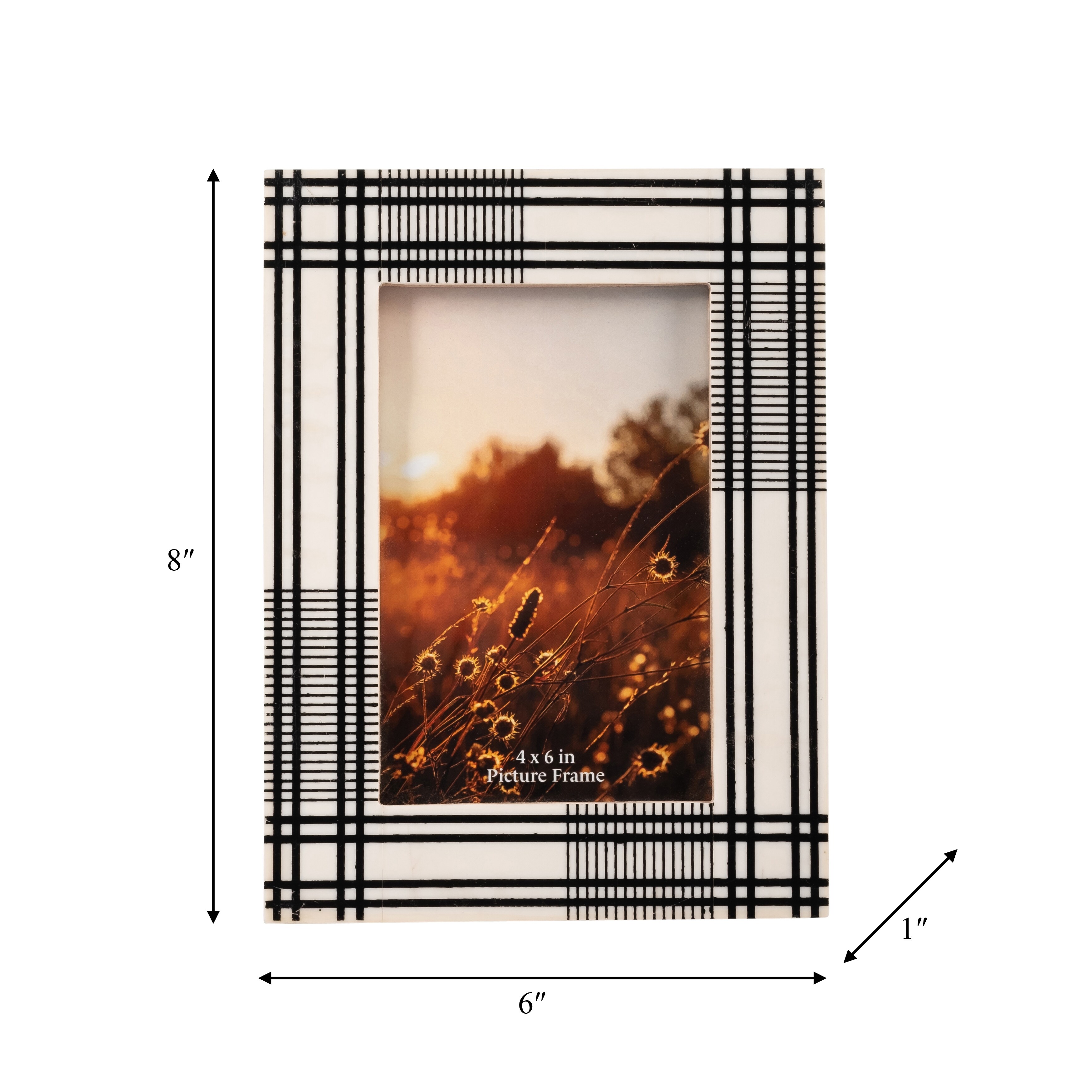Weave & Cross Frame, White, 4x6 Photo, 8, Resin