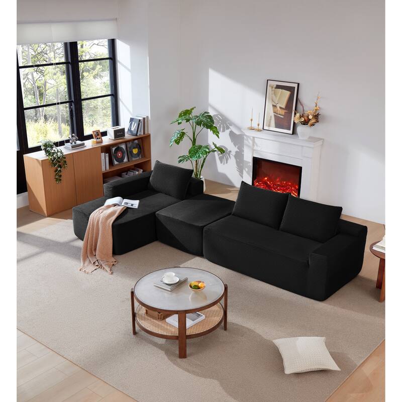 105.7"Cloud Sectional Couch with U-Shaped Chaise,Modern Modular Sofa with Deep Seat