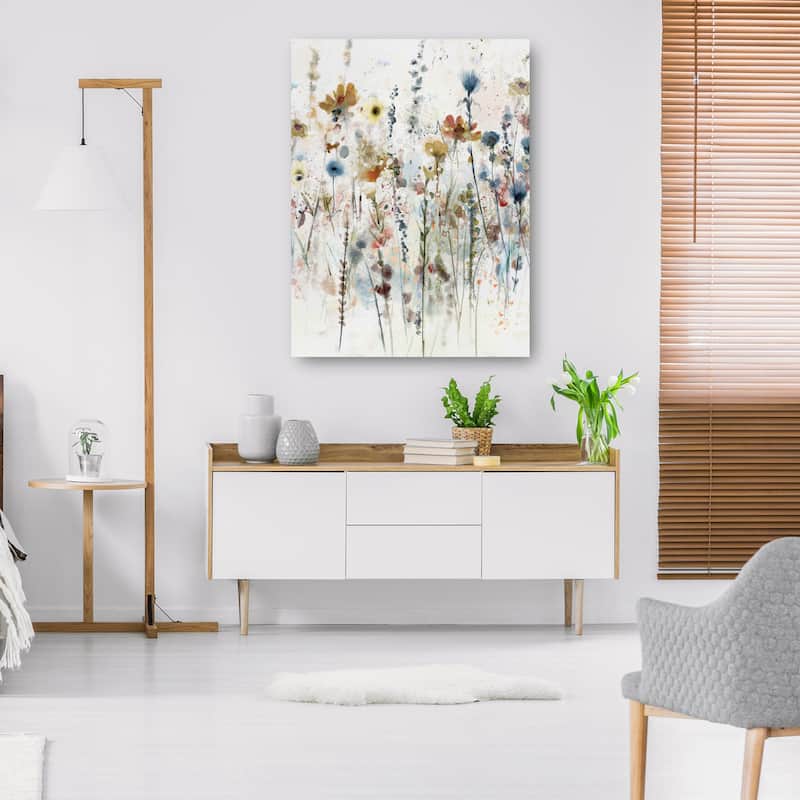 Watercolor Wildflowers Portrait I By Studio Arts Canvas Art Print