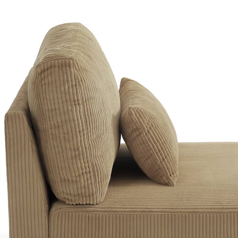 Corduroy Modular Sectional 5 Piece Sofa with Ottoman
