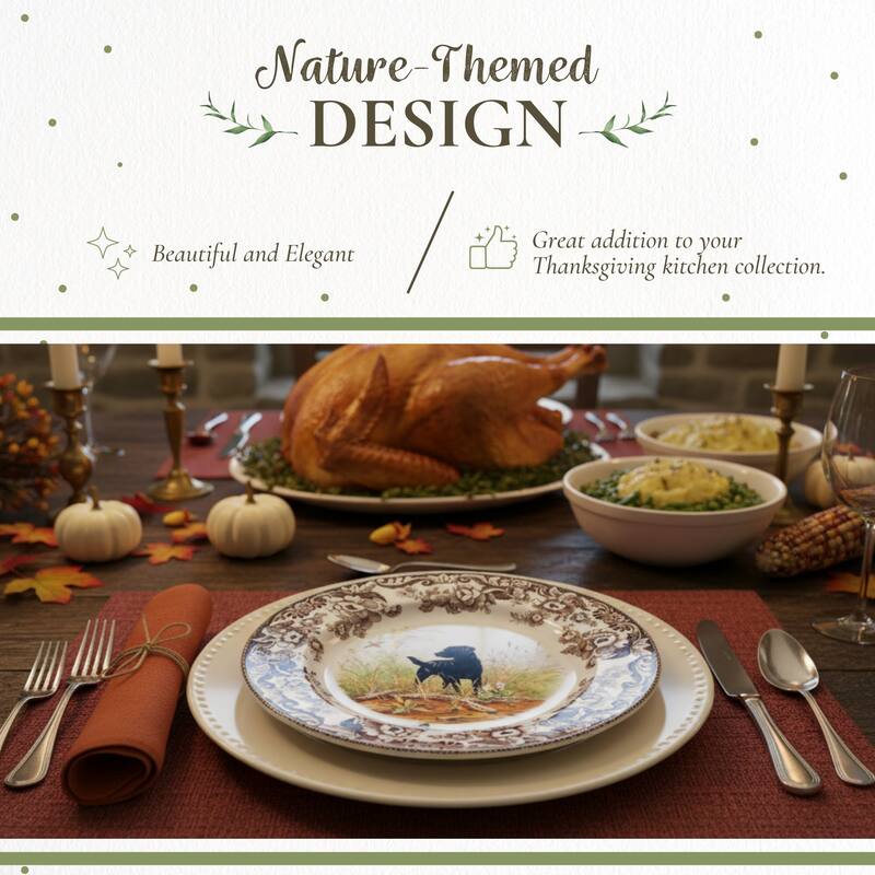 Spode Woodland Dinner Plate Dog Motif