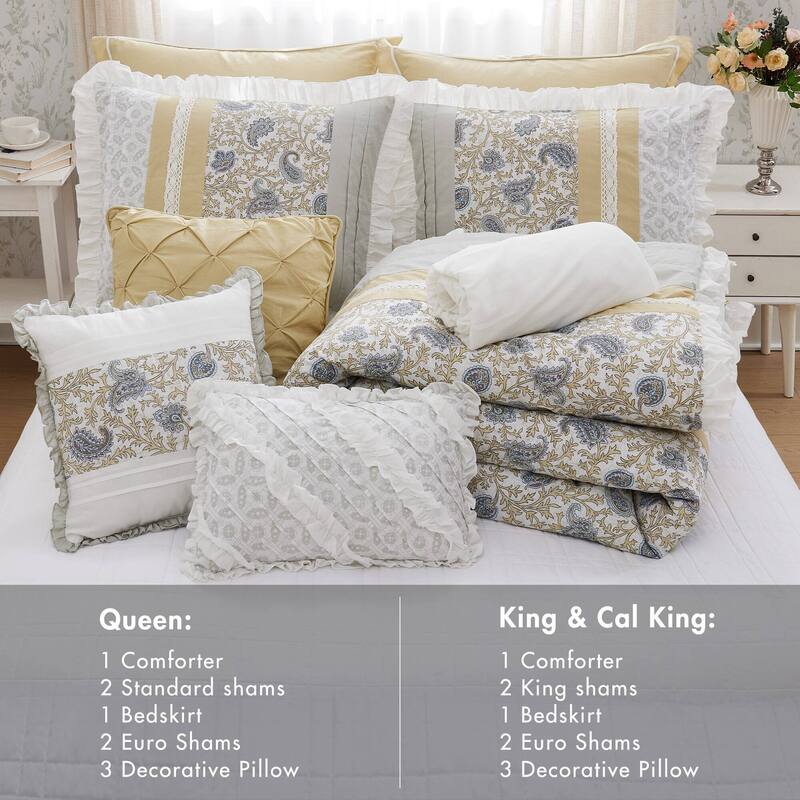 Madison Park Vanessa 9 Piece Cotton Percale Comforter Set
