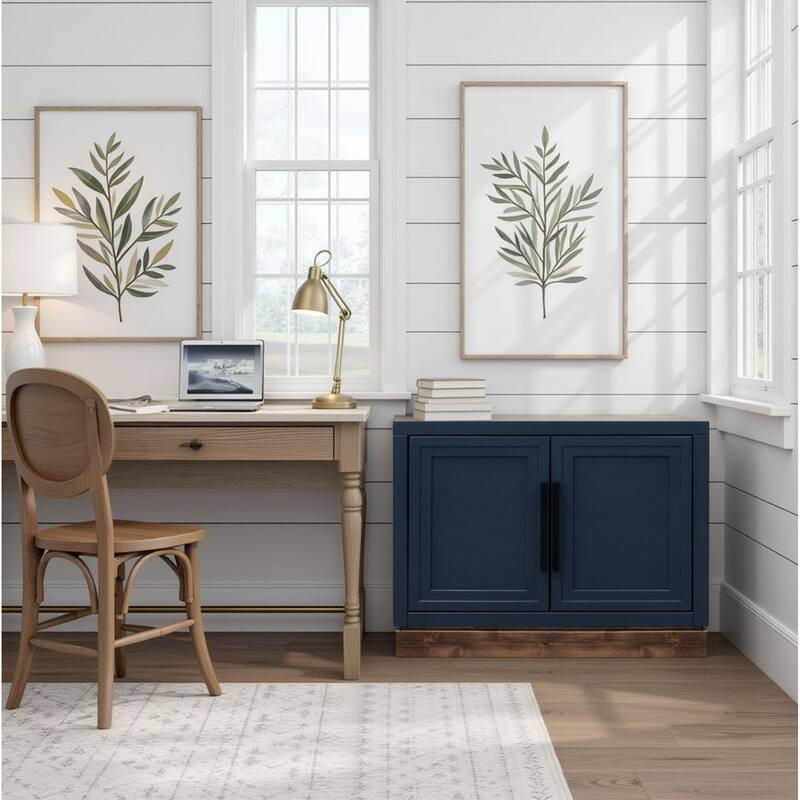 Bridgevine Home Nora Modular 2-Door Base Cabinet, No Assembly Required, Two-Tone Finish