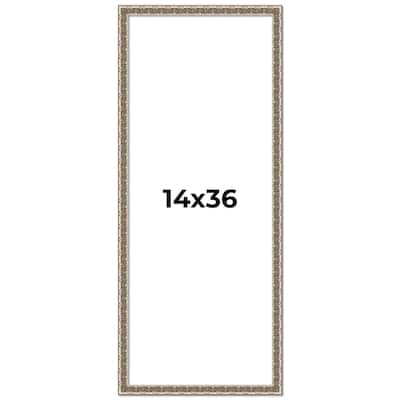 14x36 Frame Silver Versailles Ornate Solid Wood Picture Frame | 1 Inch