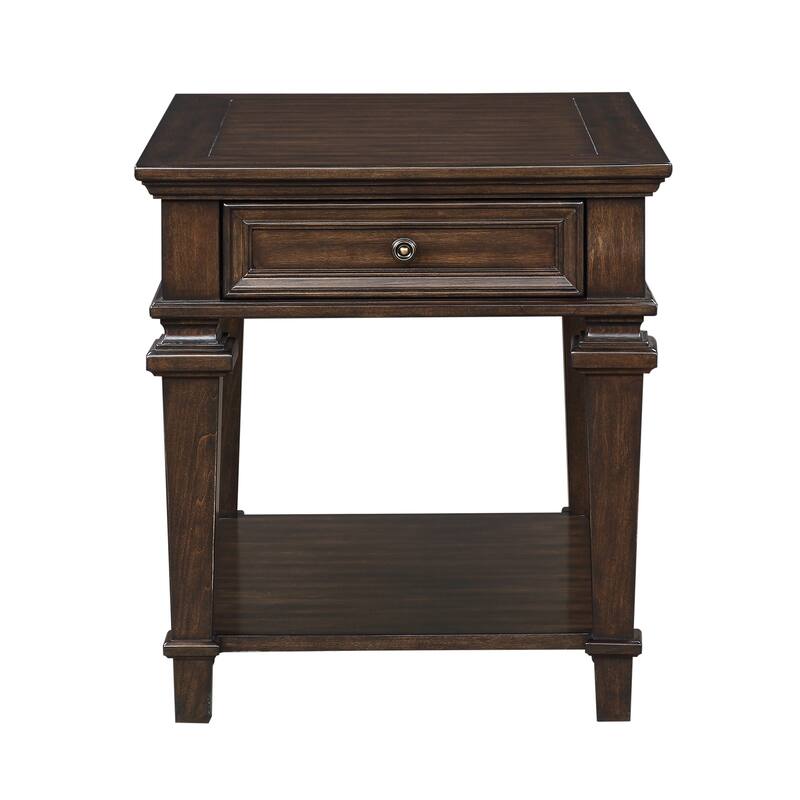 Traditional Design End Table with Storage Drawer Furniture 1pc