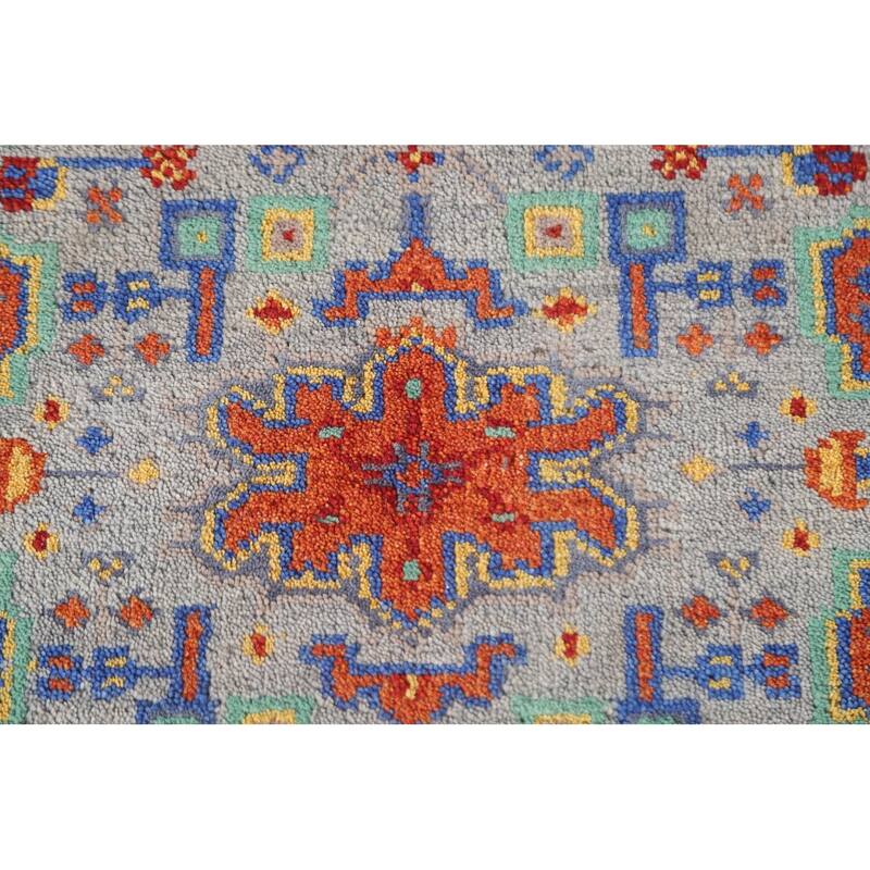 Geometric Kazak Oriental Area Rug Handmade Wool Carpet - 2'0"x 3'0"