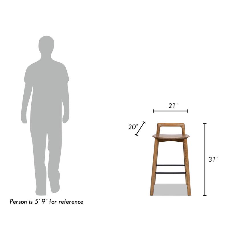 Sven 26.5" Minimalist Low Back Counter Stool
