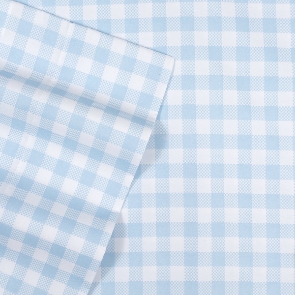 Blue Gingham Kids Sheet Set