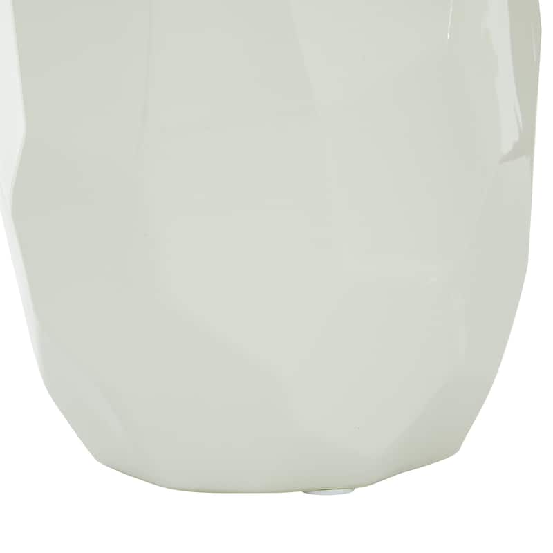 CosmoLiving by Cosmopolitan White Ceramic Geometric Vase