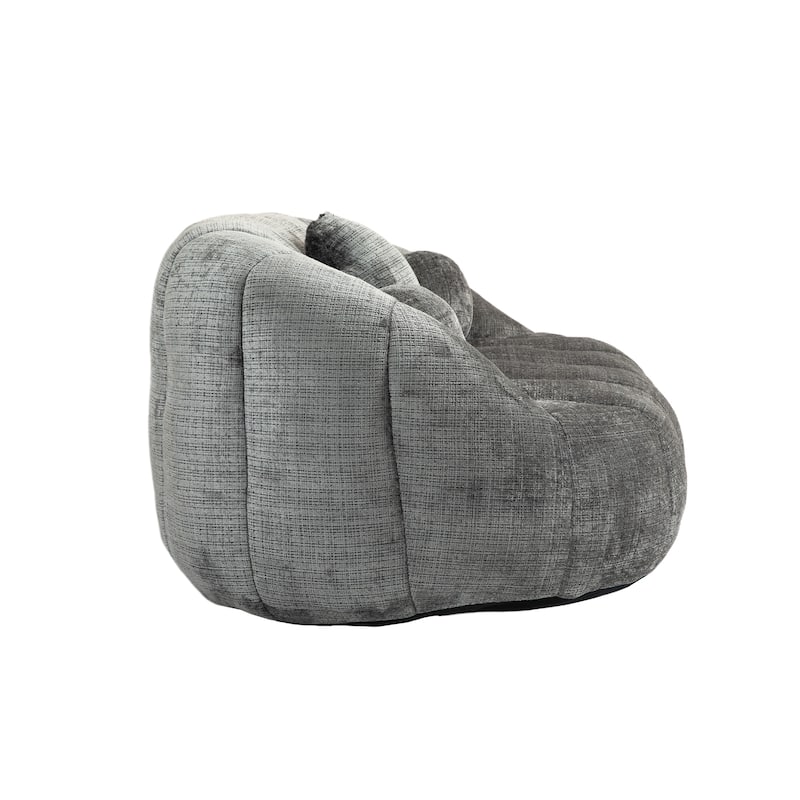 GDFStudio - Charlotte Plush Chenille Two-Seat Bean Bag Sofa for Living Room and Lounge Areas