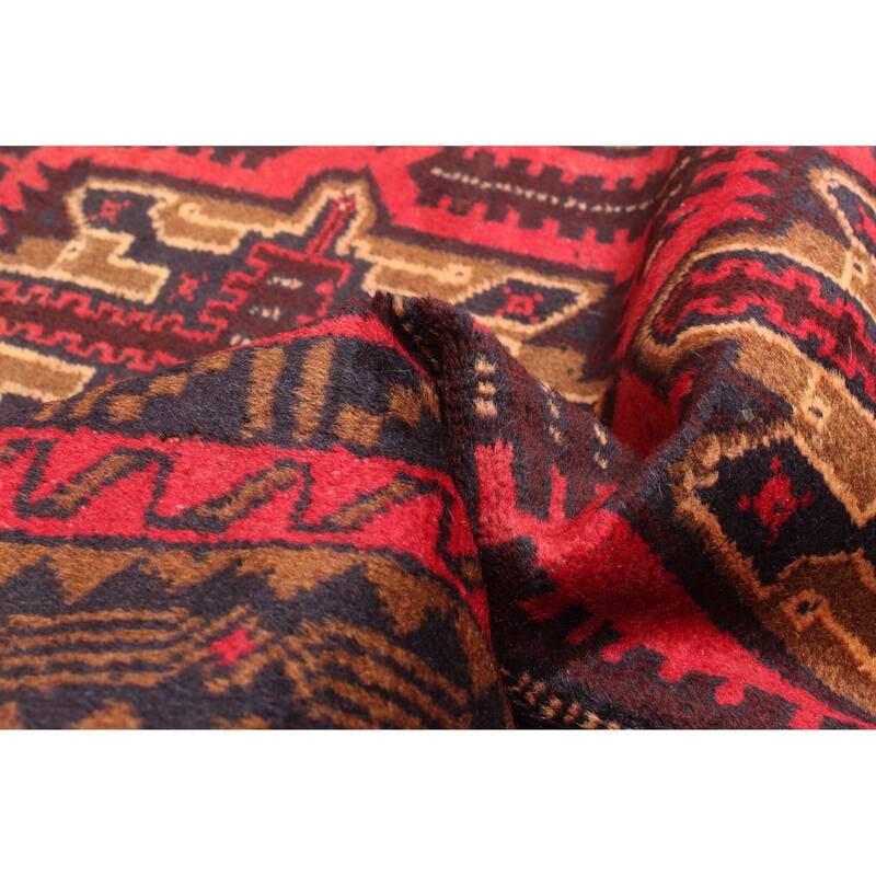 ECARPETGALLERY Hand-knotted Teimani Red Wool Rug - 3'9 x 6'6