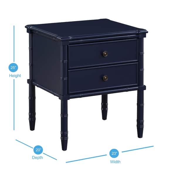 dimension image slide 1 of 3, Ettington Carved Bamboo 2-drawer Nightstand by Greyson Living