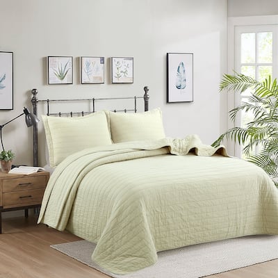 MarCielo 3PCS 100% Cotton Oversized Bedspread Set Coverlet Quilt Set Stitching