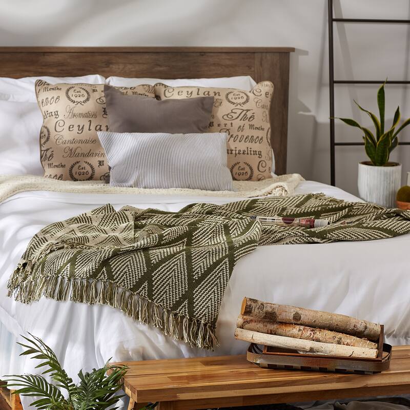 DII Natural Tone Multi Diamond Throw