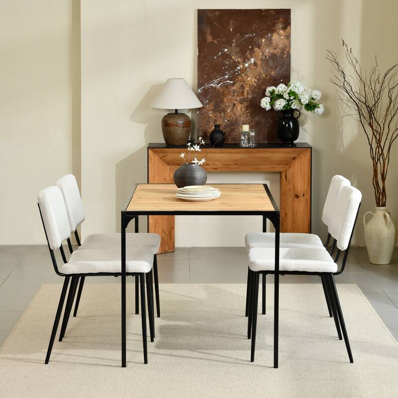 Homy Casa 47" Dining Table with Metal Frame, Seats 4