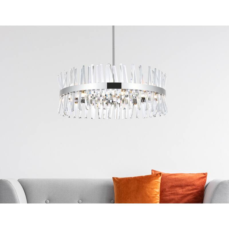 Indigo Home 32 inch crystal round chandelier light