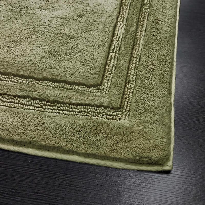 Superior Cotton Solid Non-slip Backing 2-Piece Bath Rug Set