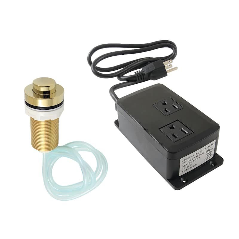Gourmetier Dual Outlet Garbage Disposal Air Switch Kit - Polished Brass