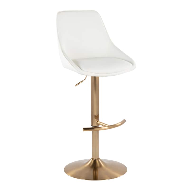 Silver Orchid Alba Adjustable Bar Stool with Rounded T Footrest (Set of 2)