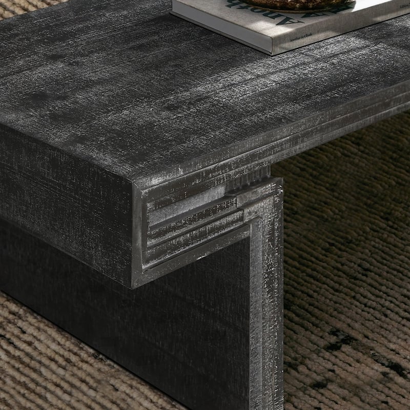 Double-Tier Structure with Rustic Finish Coffee Table