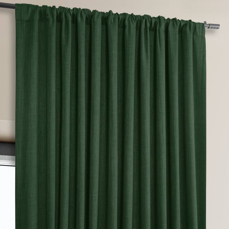 Exclusive Fabrics Faux Linen Extra Wide Room Darkening Curtains Panel - Versatile Privacy Drapery for Wide Windows (1 Panel)