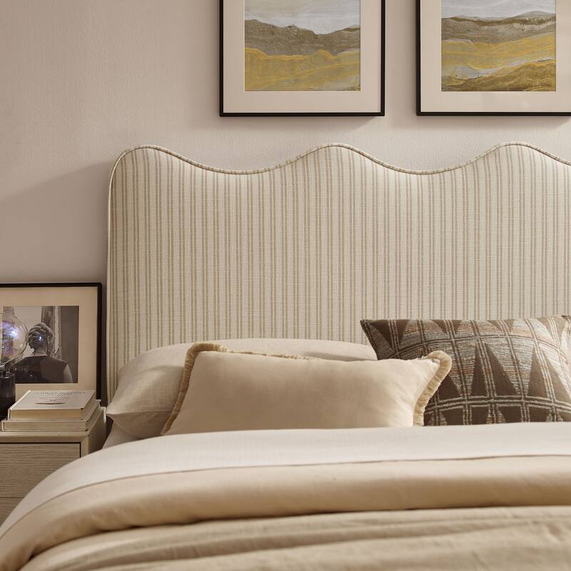 Athena Striped Fabric Upholstered Headboard